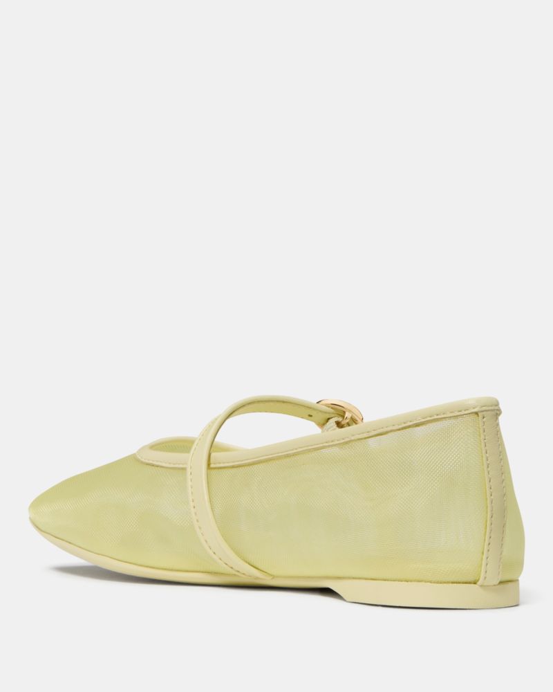 Katespade Halo Mary Jane Flat Pale Citron