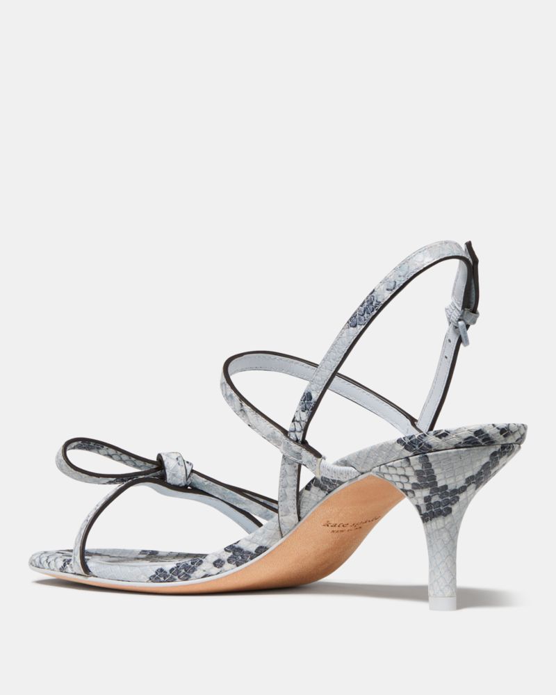 Katespade Loop Snakeskin Kitten Heel Sandals Pale Sapphirine