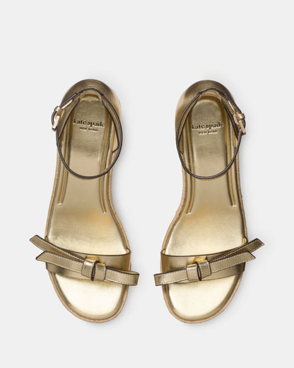 Katespade Loop Espadrille Wedge Sandal Pale Gold