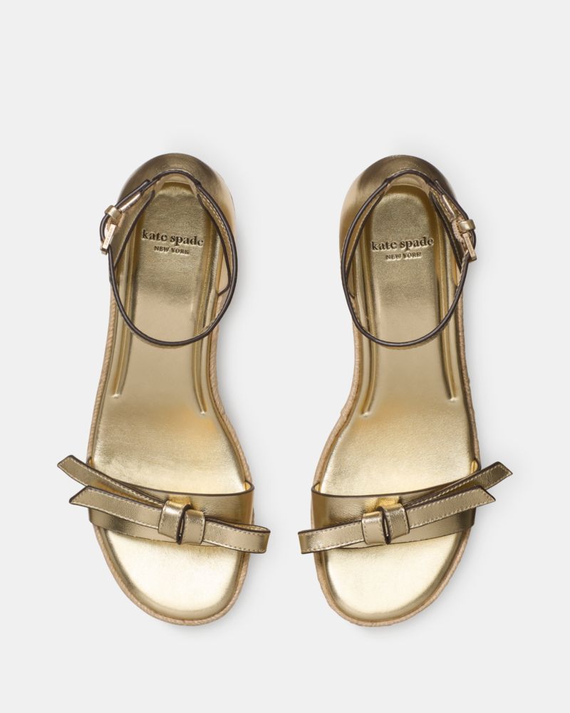 Katespade Loop Espadrille Wedge Sandal Pale Gold