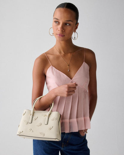 KateSpade Thompson Street Floral Small Satchel Bag Cashew Milk