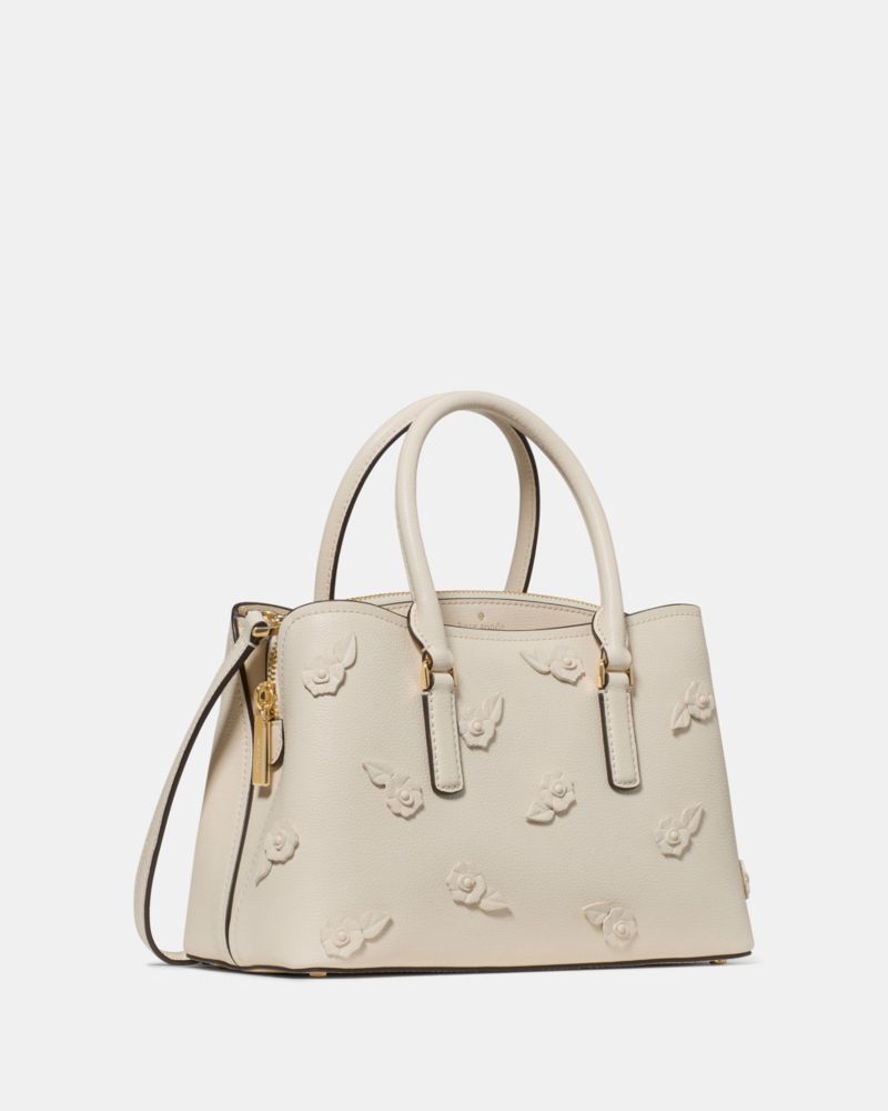 KateSpade Thompson Street Floral Small Satchel Bag Cashew Milk