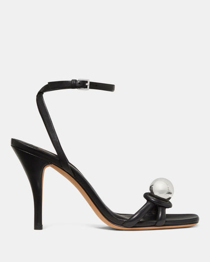 Katespade Harmony Smooth Leather High Heel Sandal Black