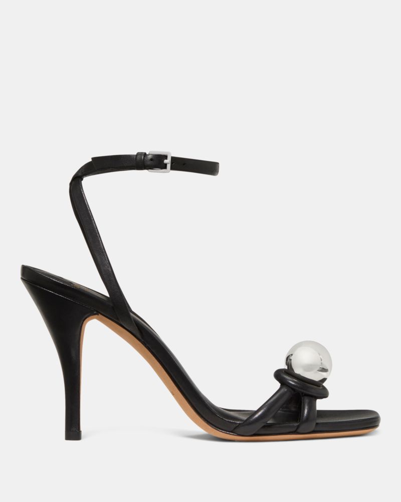 Katespade Harmony Smooth Leather High Heel Sandal Black