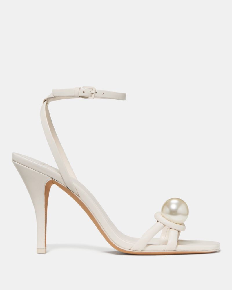 Katespade Harmony Smooth Leather High Heel Sandal Cream