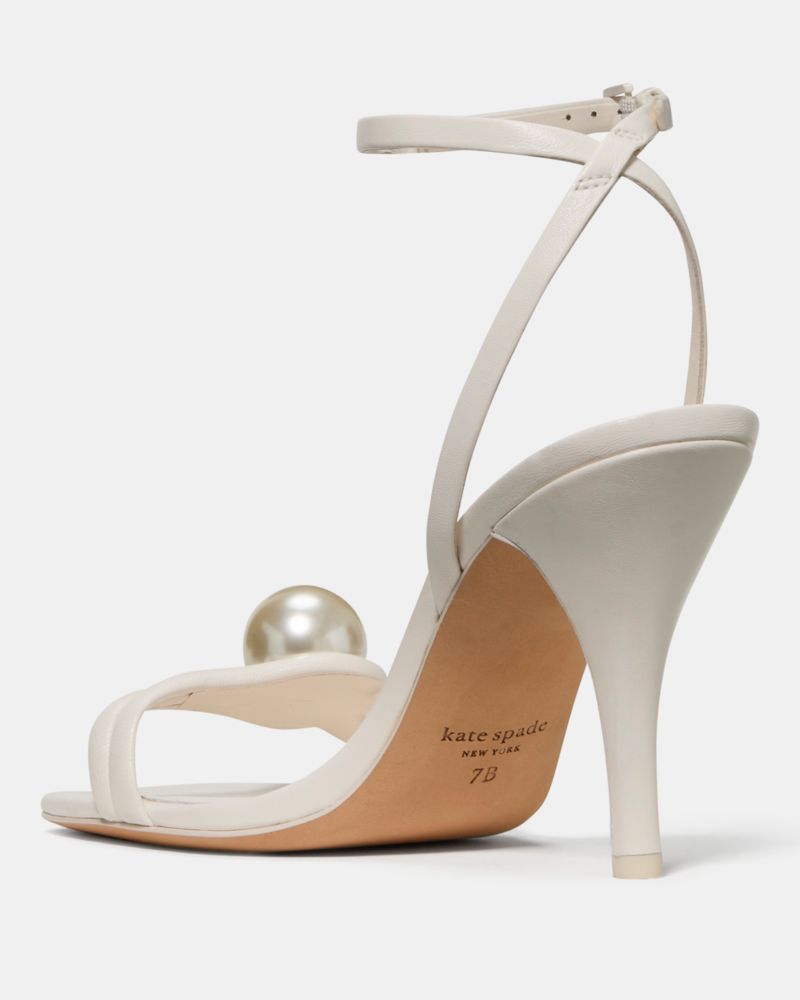 Katespade Harmony Smooth Leather High Heel Sandal Cream