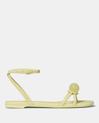 Katespade Harmony Smooth Leather Flat Sandal Pale Citron