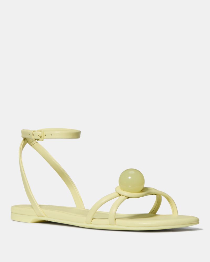 Katespade Harmony Smooth Leather Flat Sandal Pale Citron