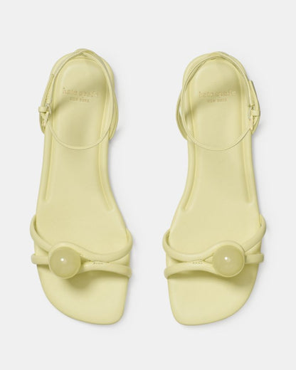 Katespade Harmony Smooth Leather Flat Sandal Pale Citron