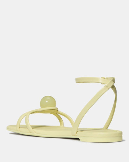 Katespade Harmony Smooth Leather Flat Sandal Pale Citron