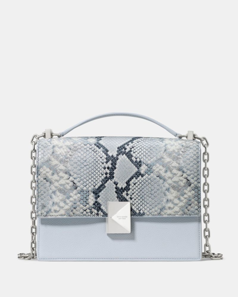KateSpade Deco Snake Embossed Chain Shoulder Bag Pale Sapphirine Multi