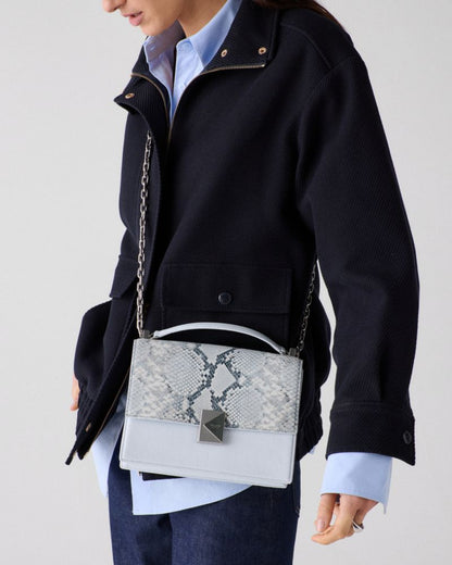 KateSpade Deco Snake Embossed Chain Shoulder Bag Pale Sapphirine Multi