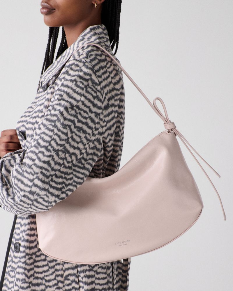 KateSpade Loop Crinkle Patent Large Shoulder Bag Morning Beach