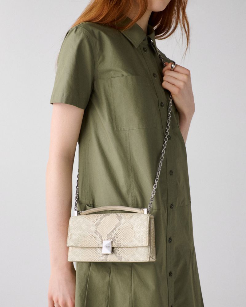 KateSpade Deco Snake Embossed Mini Crossbody Bag Neutral Multi