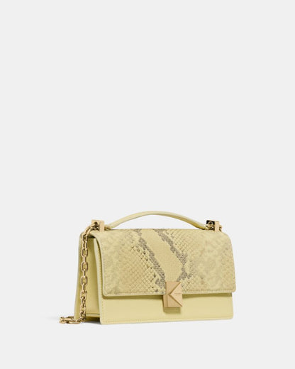 KateSpade Deco Snake Embossed Mini Crossbody Bag Pale Citron