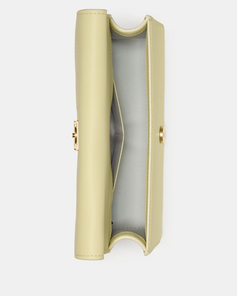KateSpade Deco Snake Embossed Mini Crossbody Bag Pale Citron