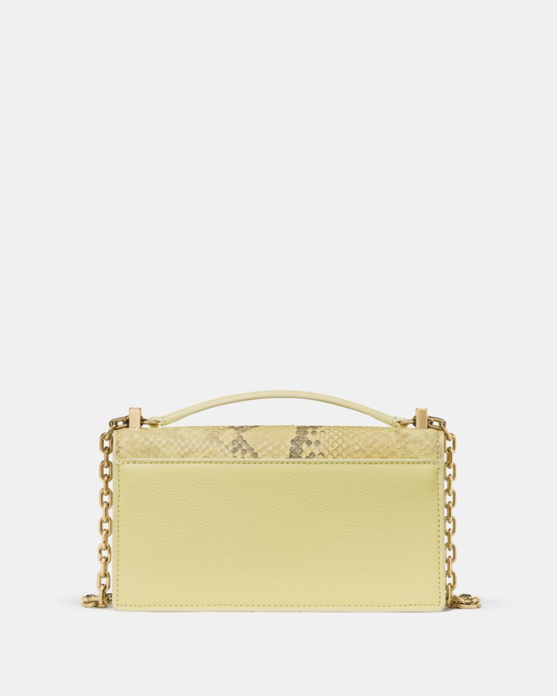 KateSpade Deco Snake Embossed Mini Crossbody Bag Pale Citron