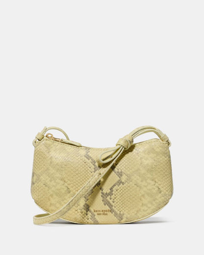KateSpade Loop Snake Embossed Crossbody Bag Pale Citron