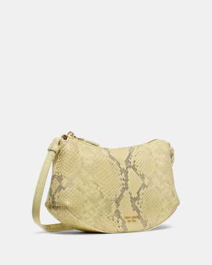 KateSpade Loop Snake Embossed Crossbody Bag Pale Citron