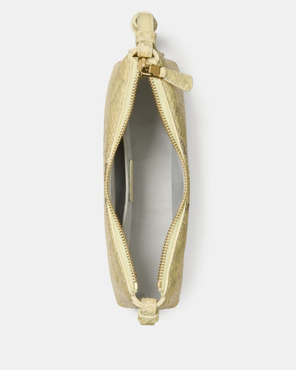 KateSpade Loop Snake Embossed Crossbody Bag Pale Citron