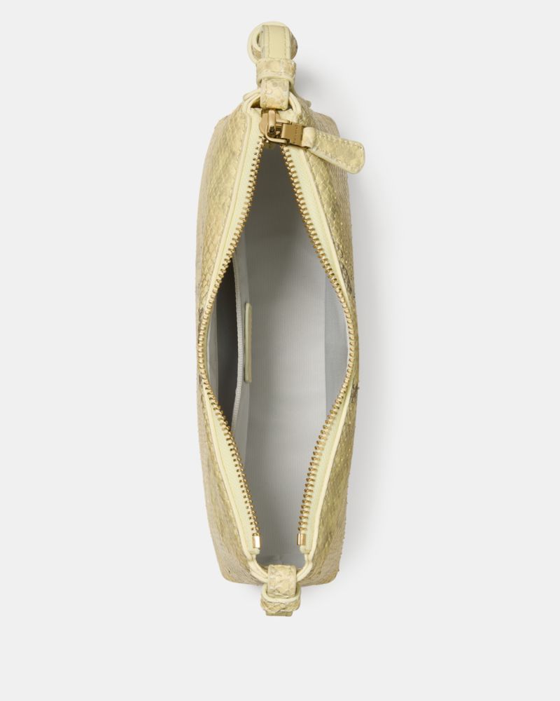 KateSpade Loop Snake Embossed Crossbody Bag Pale Citron