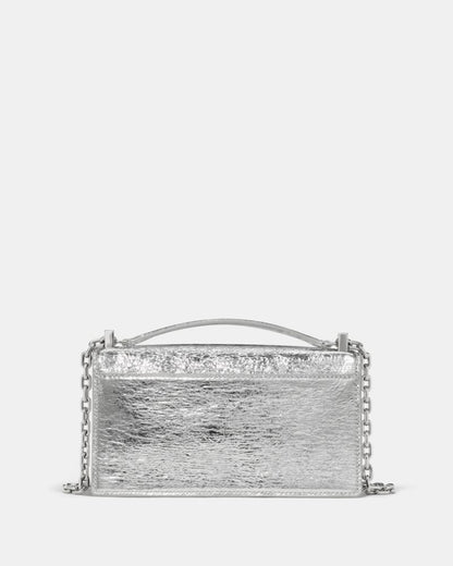 KateSpade Deco Crinkle Metallic Mini Crossbody Bag Silver
