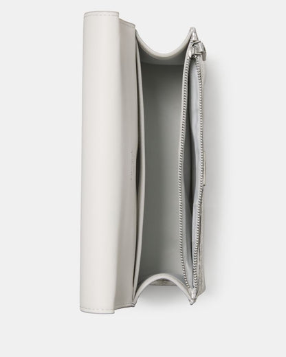 KateSpade Deco Crinkle Metallic Chain Shoulder Bag Silver
