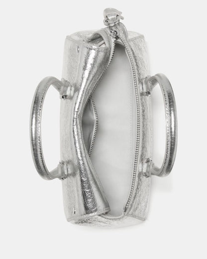 KateSpade Bond Crinkle Metallic Leather Mini Bag Silver