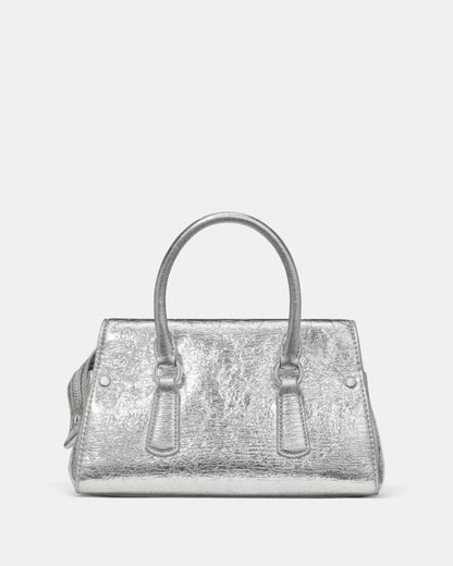 KateSpade Bond Crinkle Metallic Leather Mini Bag Silver