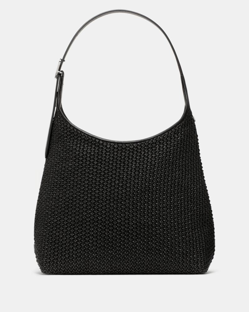 KateSpade 454 Straw Large Shoulder Bag Black