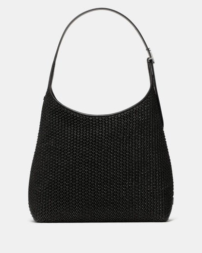 KateSpade 454 Straw Large Shoulder Bag Black