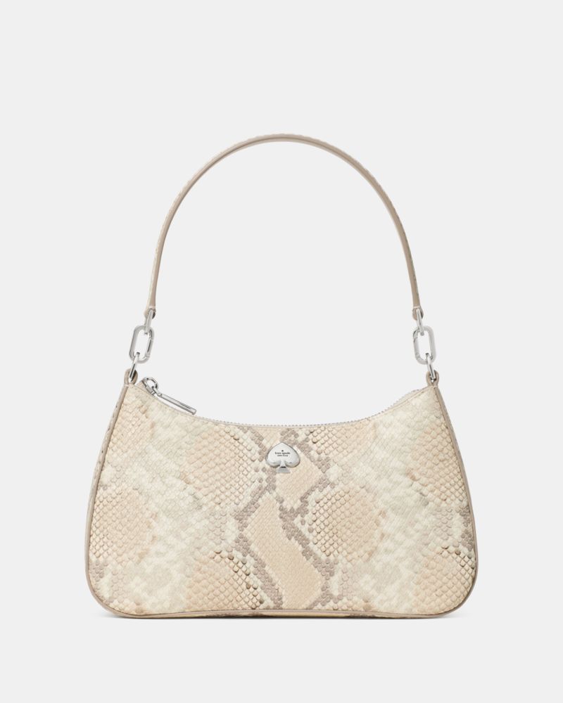 KateSpade Kayla Snake Embossed Shoulder Bag Natural Multi