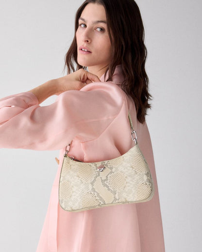 KateSpade Kayla Snake Embossed Shoulder Bag Natural Multi