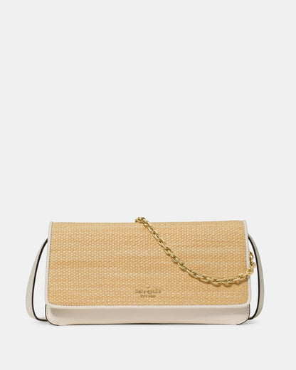KateSpade Ivy Straw Crossbody Bag Natural Multi