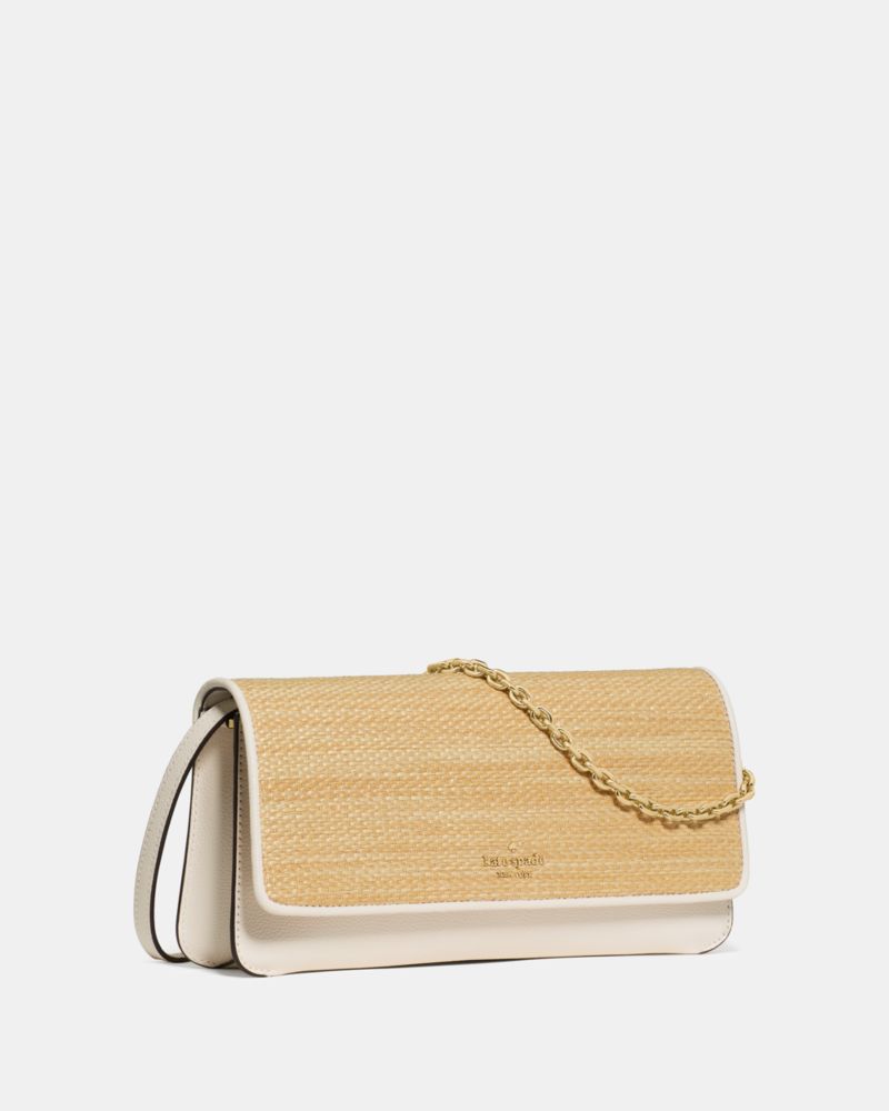 KateSpade Ivy Straw Crossbody Bag Natural Multi