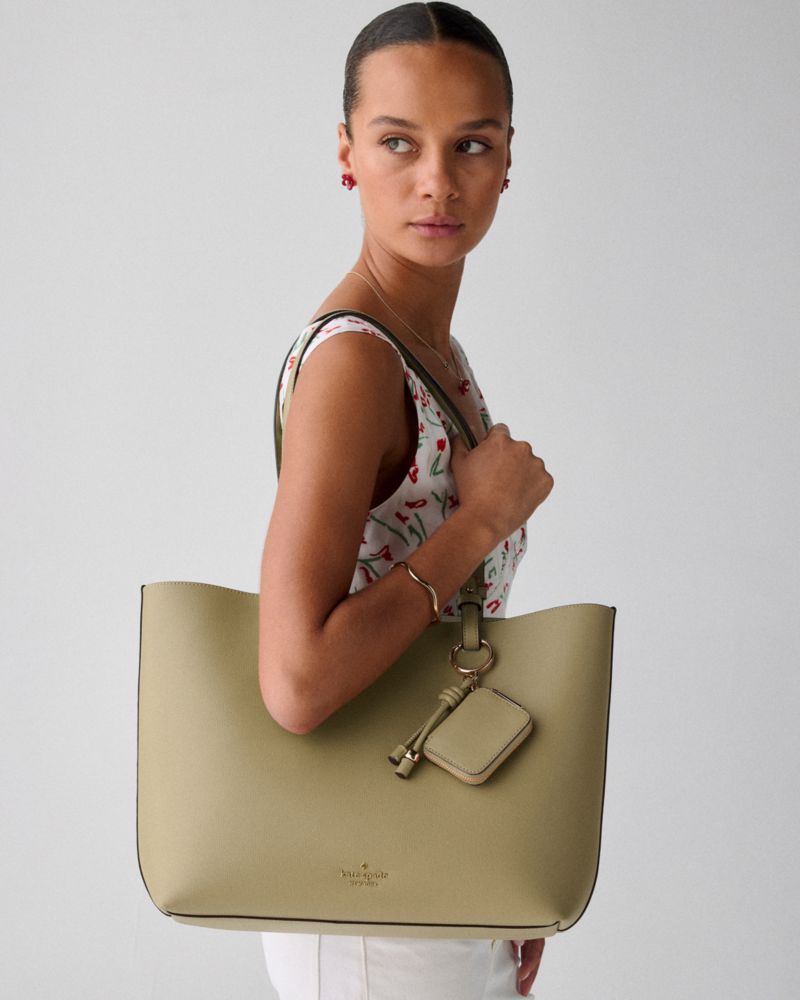 KateSpade Tessa Tote Bag With Charm Elm