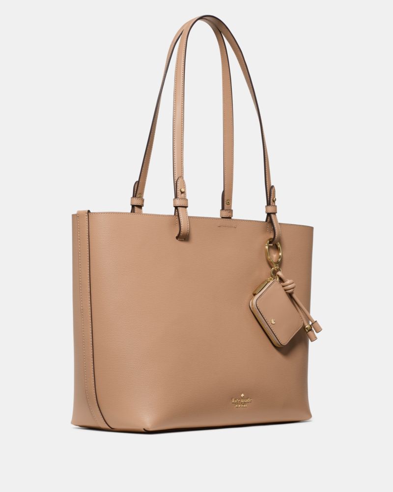 KateSpade Tessa Tote Bag With Charm Light Fawn
