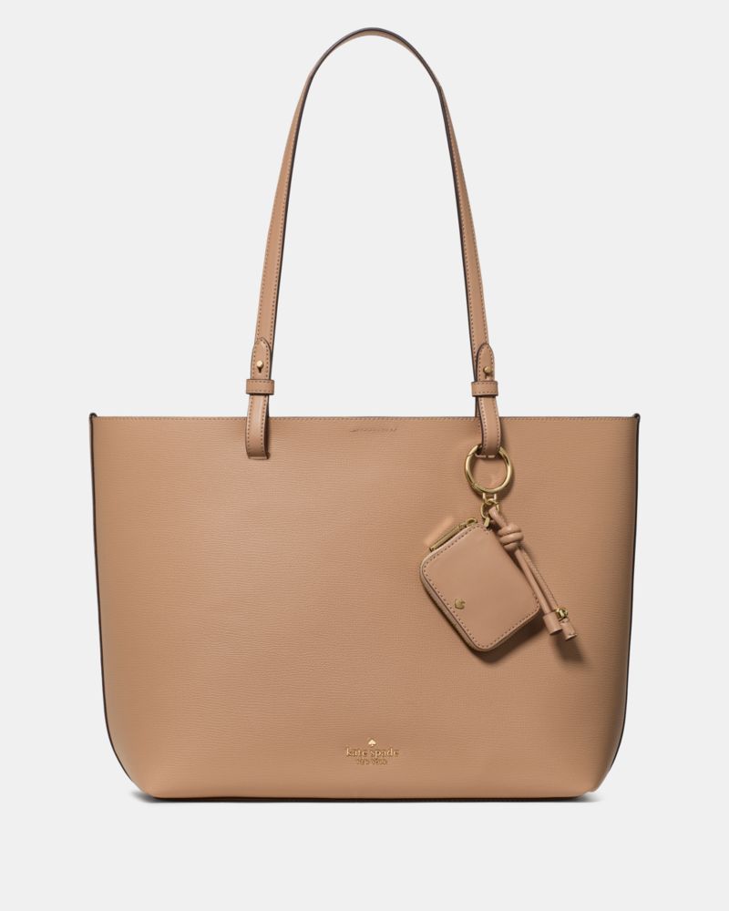 KateSpade Tessa Tote Bag With Charm Light Fawn