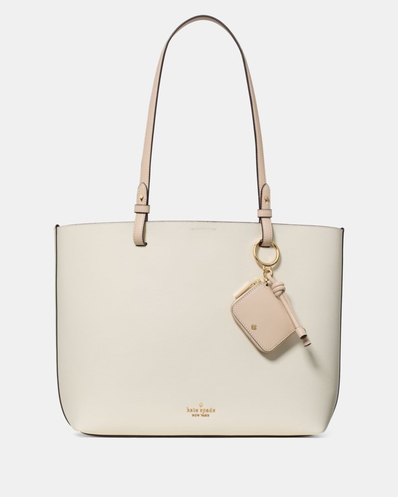 KateSpade Tessa Tote Bag With Charm Light Cream Multi