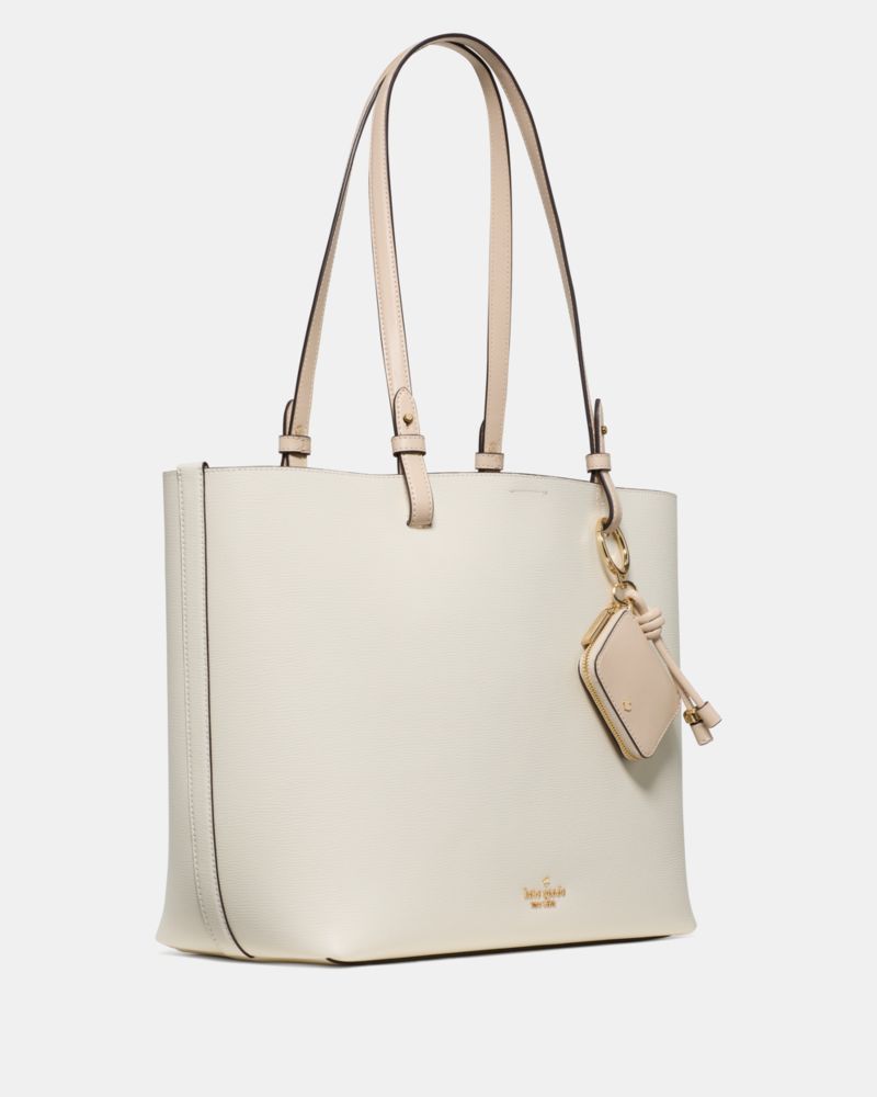 KateSpade Tessa Tote Bag With Charm Light Cream Multi
