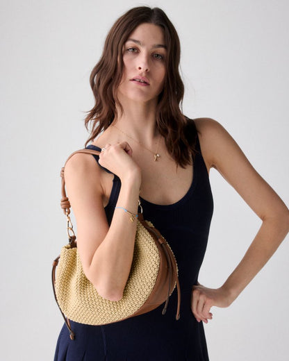 KateSpade Pinch Straw Crossbody Bag Natural Multi