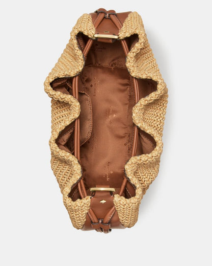 KateSpade Pinch Straw Crossbody Bag Natural Multi