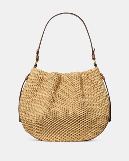 KateSpade Pinch Straw Shoulder Bag Natural Multi
