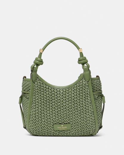 KateSpade Stash Straw Mini Carryall Bag Cedar Stand