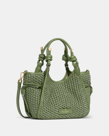 KateSpade Stash Straw Mini Carryall Bag Cedar Stand
