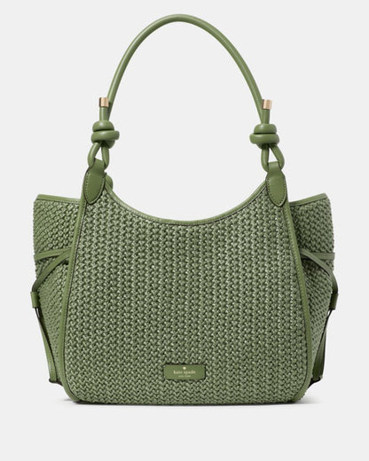 KateSpade Stash Straw Carryall Bag Cedar Stand