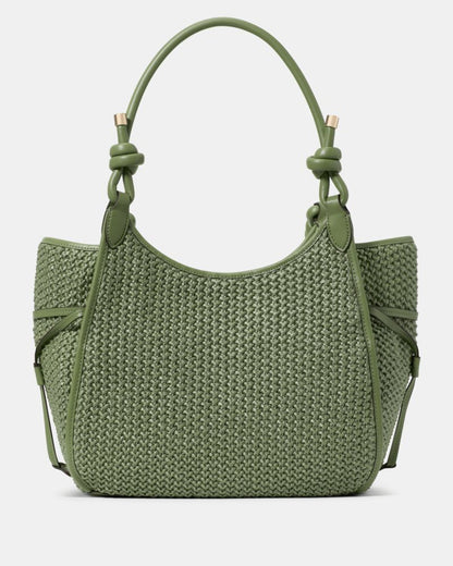 KateSpade Stash Straw Carryall Bag Cedar Stand
