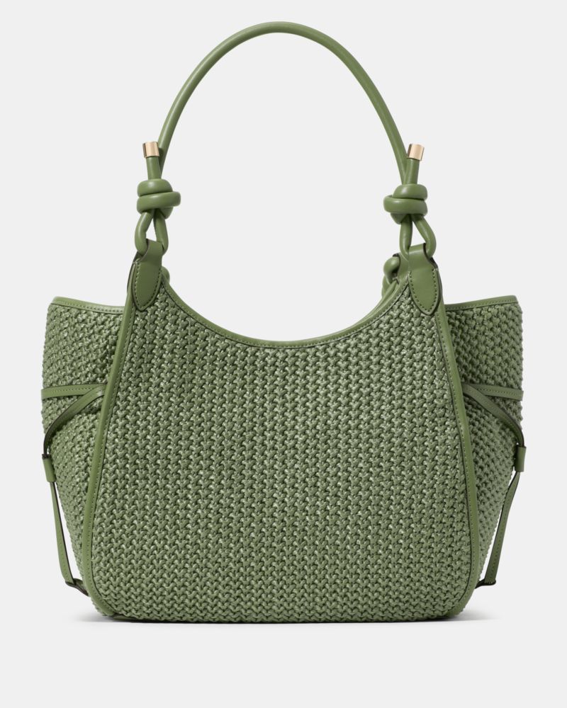 KateSpade Stash Straw Carryall Bag Cedar Stand