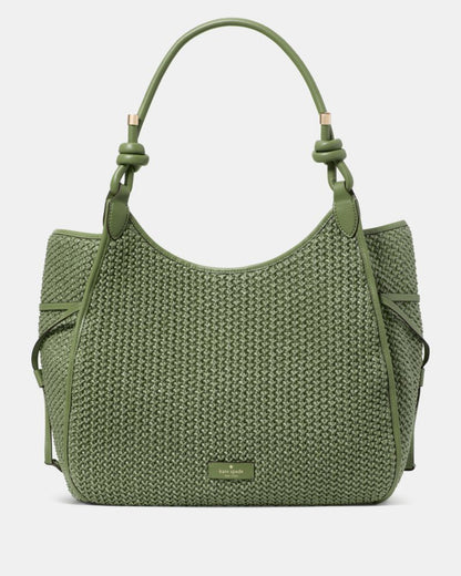 KateSpade Stash Straw Large Carryall Bag Cedar Stand