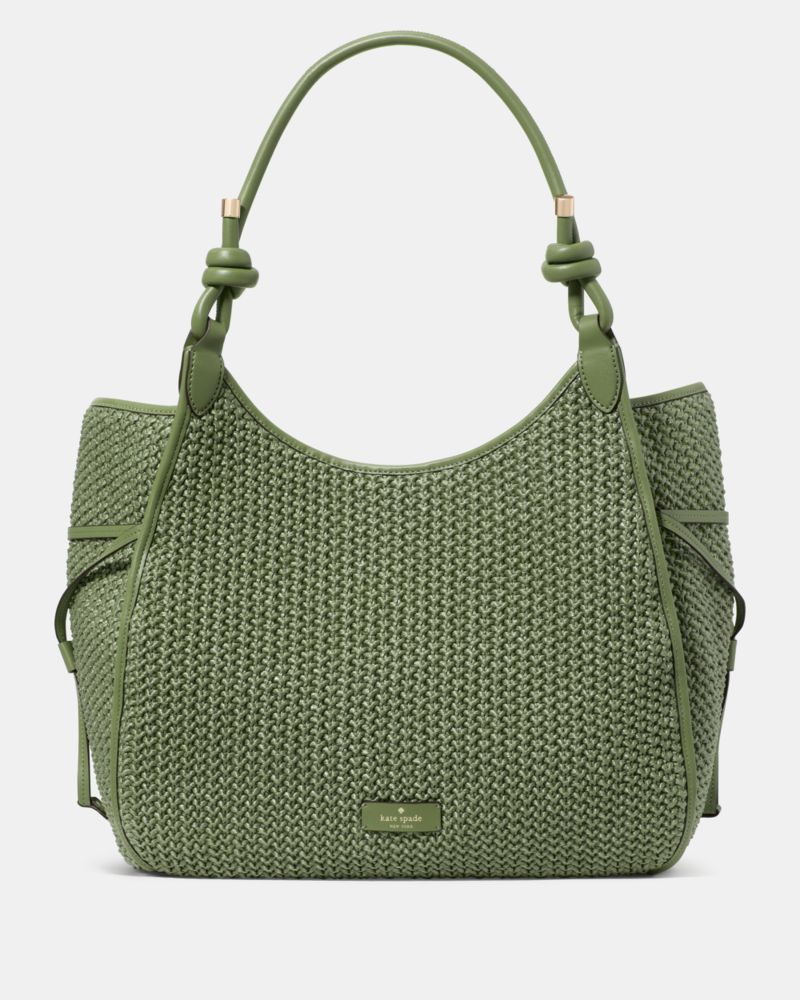 KateSpade Stash Straw Large Carryall Bag Cedar Stand